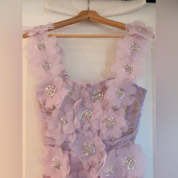 NEW BRONX AND BANCO Rosalie Lilac Lavender Floral Gown, wedding guest max - Picture 6 of 13